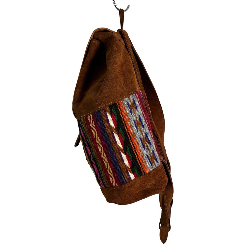 MALKY Arte Nativa Leather/Wool Mini Backpack with Aztec design - Picture 2 of 11